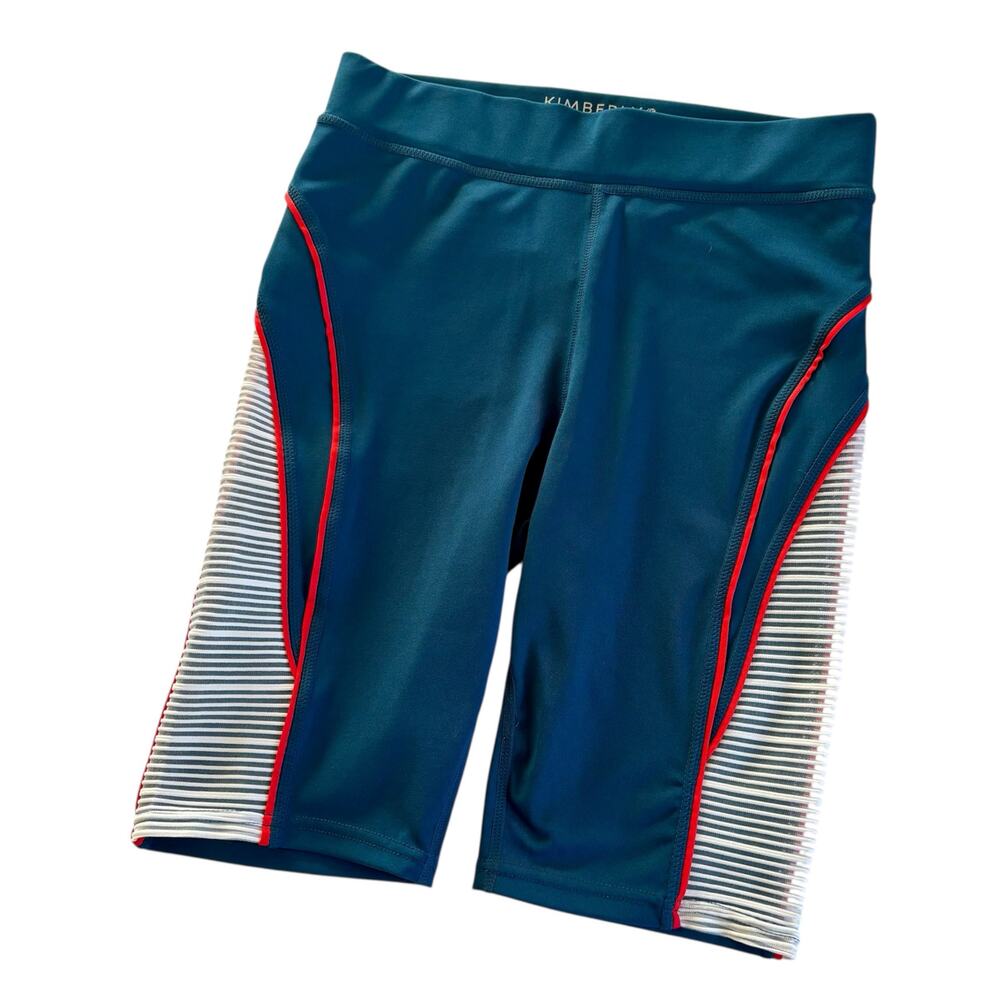 Kimberly Teal Athletic Cycling Shorts Mesh Sides Women’s Medium Sporty Stretchy